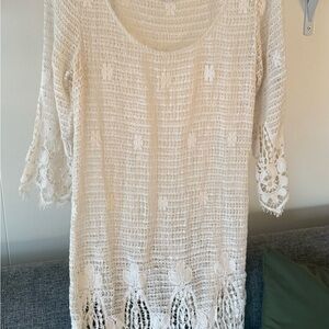 American Eagle Outfitters Cream Lace Dress
